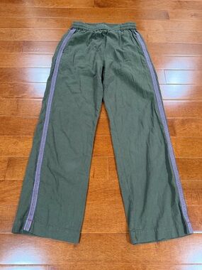 XiRENA Cotton Green w Embroidered Purple Side Stripe Elastic Waist Pants Sz. XS